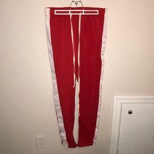 Red Drawstring Track Pants